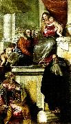 Paolo  Veronese holy family with john the baptist, ss. anthony abbot and catherine oil painting